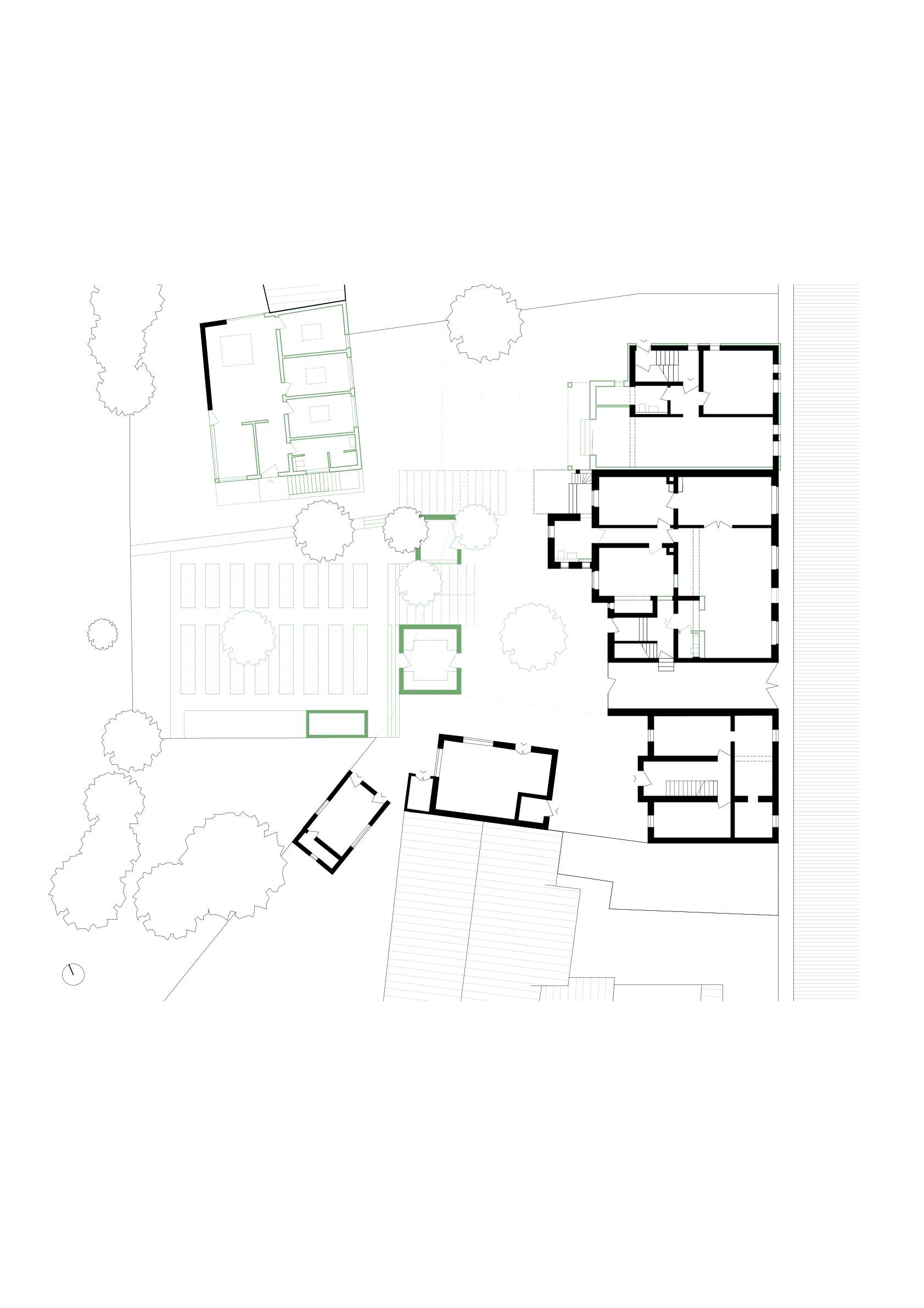 Innenhof des sanierten Bauernhauses